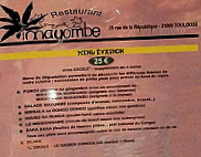 Le Mayombe menu