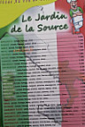 Le Jardin De La Source menu