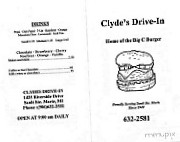 Clyde's Drive-in menu