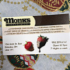 Monks Chocolates menu