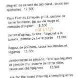 Auberge Des Tilleuls Carta