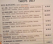 3b Burgers menu
