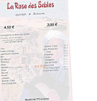La Rose Des Sables menu