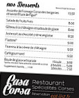 Casa Corsa menu