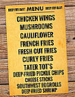 Cedar Tavern. menu