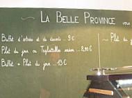 La Belle Province menu