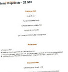 Le Capriccio menu