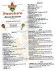 Pancho's Mexican menu