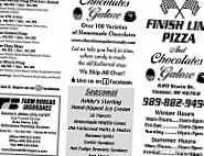 Finish Line Pizza menu