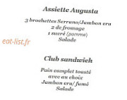 Augusta Cafe menu
