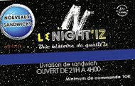 Le Night'iz menu