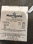 Morrisons Supermarket Cafe menu