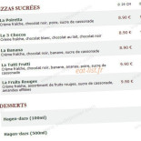 Le Kiosque à Pizzas Carte