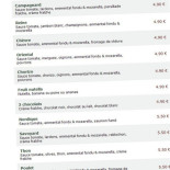 Le Kiosque à Pizzas Carte