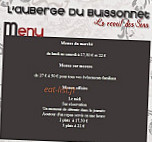 Auberge du Buissonnet menu