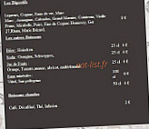 Auberge du Buissonnet menu