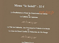La Colombe menu