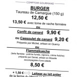 Les Barigoules menu
