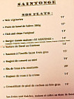 Saintonge menu