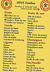 Miya Fondue menu