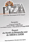 Mika Pizza menu