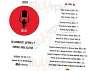 Zushi Burgos menu
