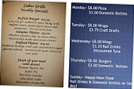 Luke's Grille menu