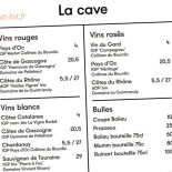 à La Folie menu