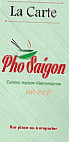 Pho Saigon menu
