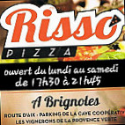 Risso Pizza menu