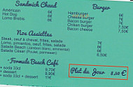 Beach Café menu