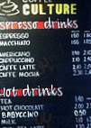 Coffee Culture menu
