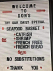 Don's Seafood menu