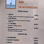 Cerveceria La Alcoholera menu