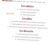 Le Beau Mont menu