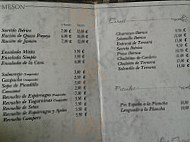 Meson Rural Los Canos menu