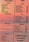 La Cote D'azur menu