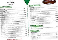 Pizza La Bartavelle menu