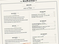 Mahaina menu