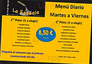 Sidreria La Escuela, Lugones menu