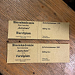 Bierakademie menu