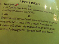 Yeshi Buna Ethio-african Cafe And menu