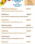 Becher Bräu menu