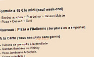 Bar Restaurant Les Artistes menu