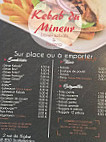 Kebab Du Mineur menu