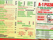 A-1 Pizza menu
