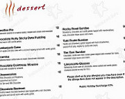 Embers Restaurant menu