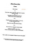 Château De La Verie menu