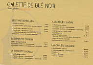 Crêperie Le Beffroi menu
