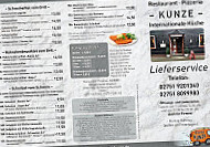 Restaurant & Pizzeria Kunze menu